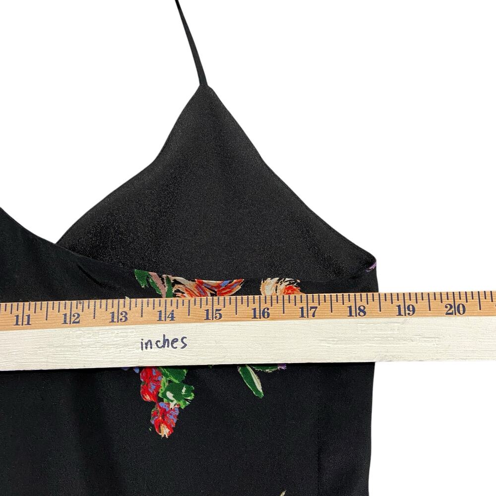 Nwt Lavender Brown Black Floral 100% Silk Racerback Short Dress Size Medium - Picture 9 of 11